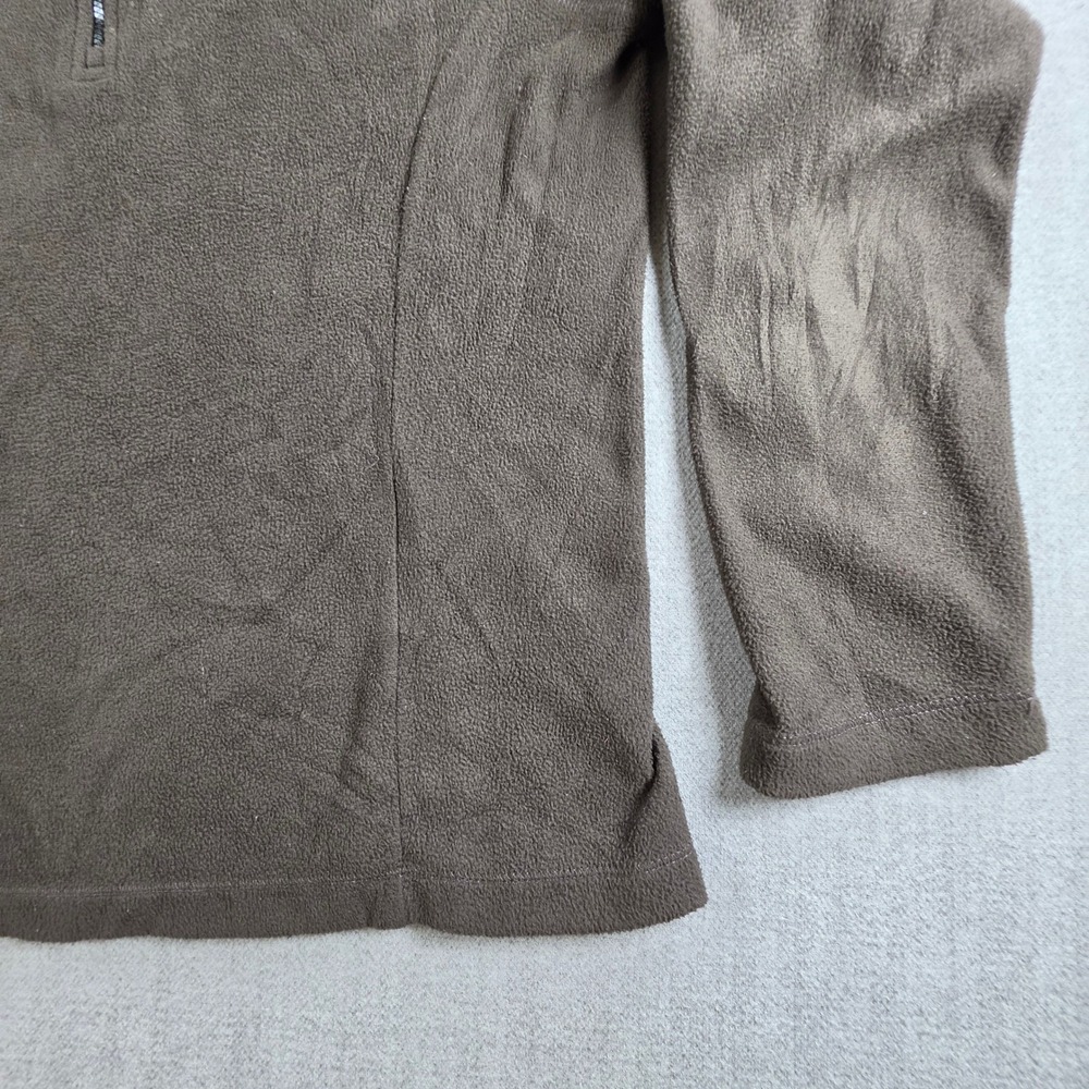 Lands' End Fleece Pullover Men Small Brown Quarter Zip Mock Neck Jacket - Picture 11 of 16